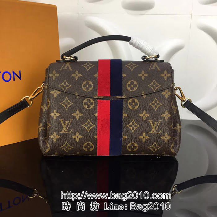 路易威登LV頂級原單M43779單手柄Georges BB藍簇絨條紋包 YDH1814